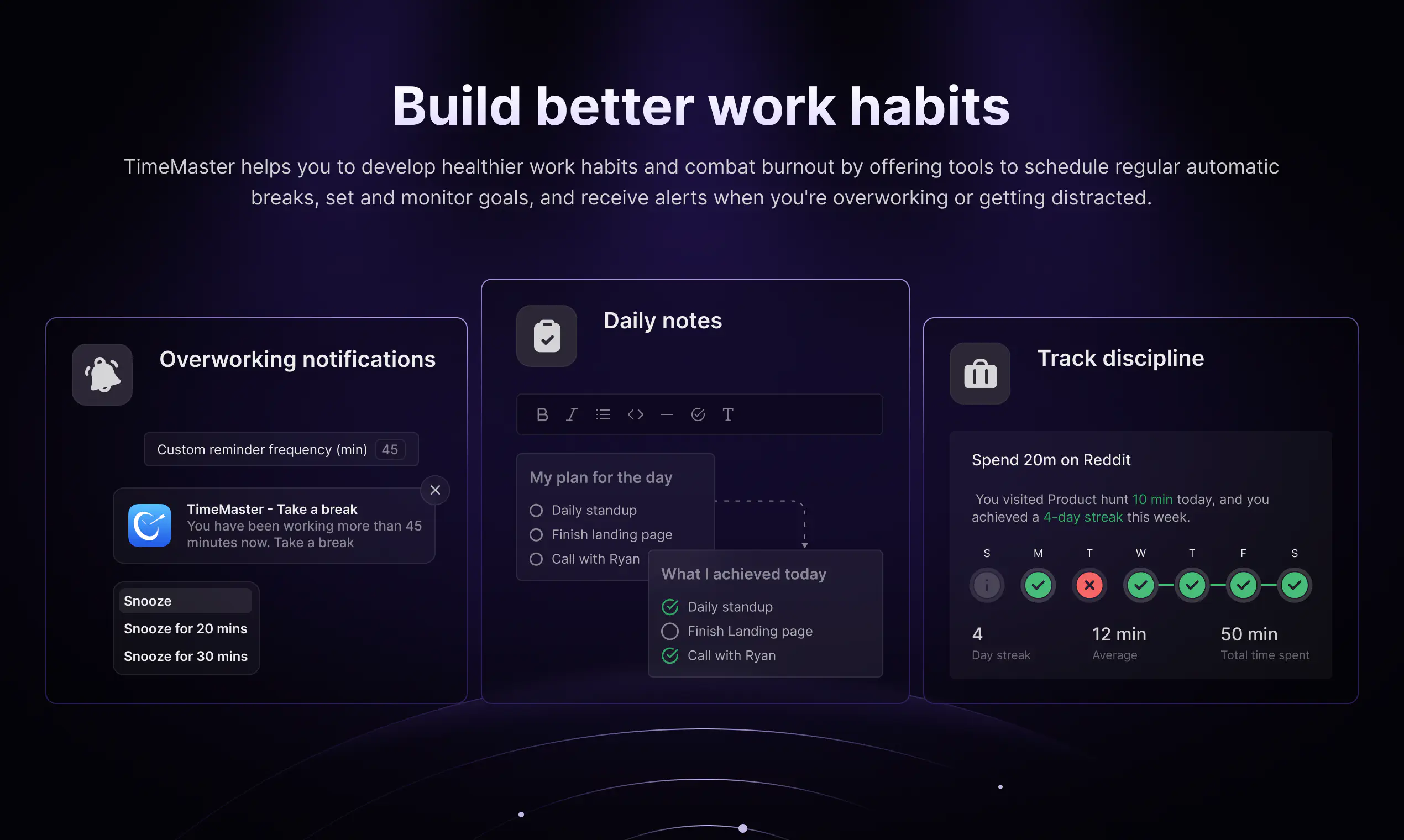 Build better work habits